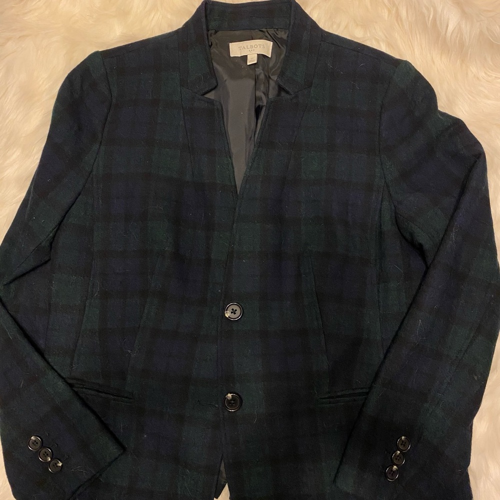 Talbots Dark Plaid Blazer